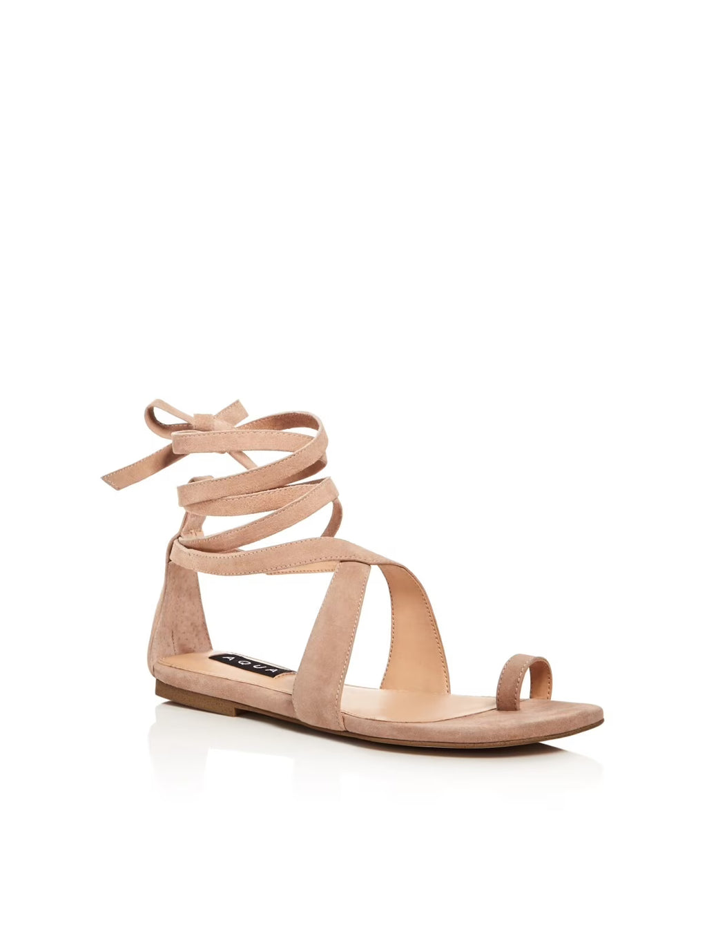 Beige Crossover Strap Leather Gladiator Sandals Shoes S246