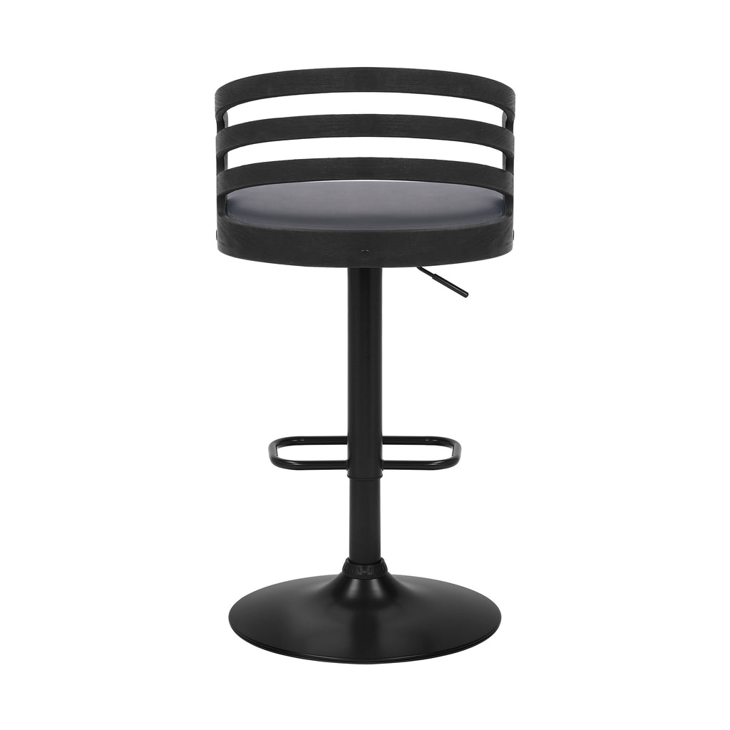 Gray/Black Faux Leather Swivel Bar Stool Z75467