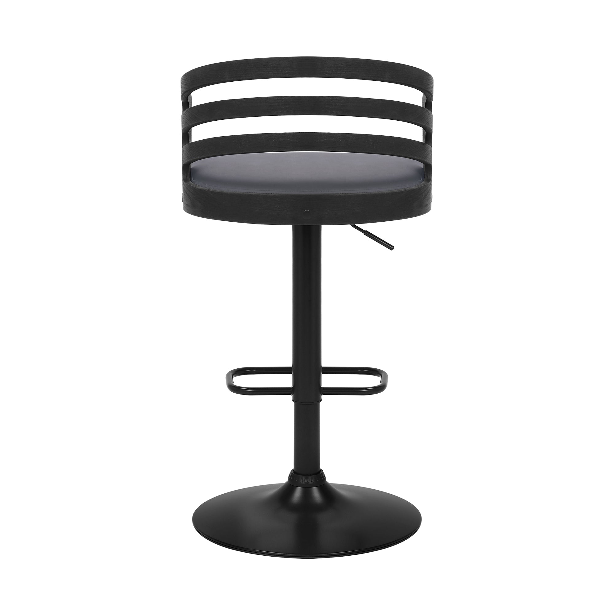 Gray/Black Faux Leather Swivel Bar Stool Z75467
