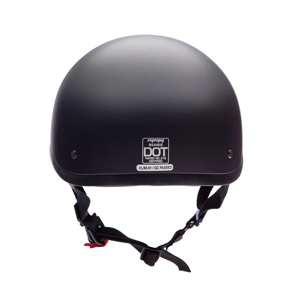 Matte Black Motorcycle Half Helmet with Goggles U40760
