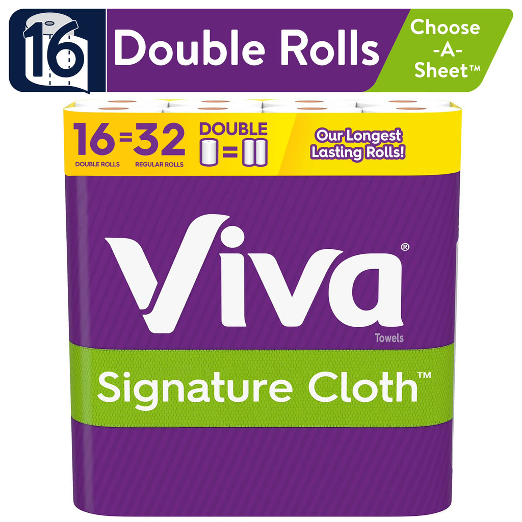 Cloth Paper Towels, 16 Double Rolls, 104 Sheets per Roll W9652