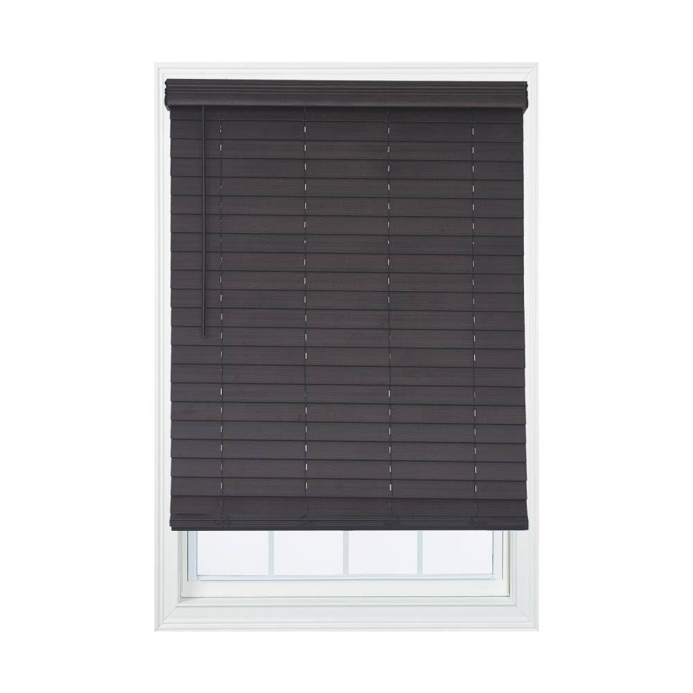 Cordless Walnut Faux Wood Room Darkening Horizontal Blinds M41228