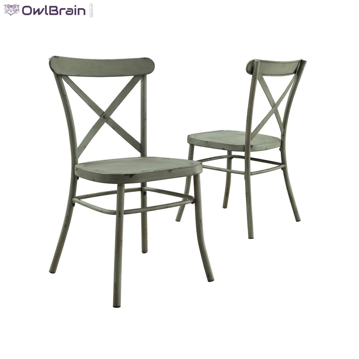 Distressed Green Dining Chair, Set of 2 B5329