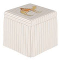 Camel Stripe Storage Ottoman E977