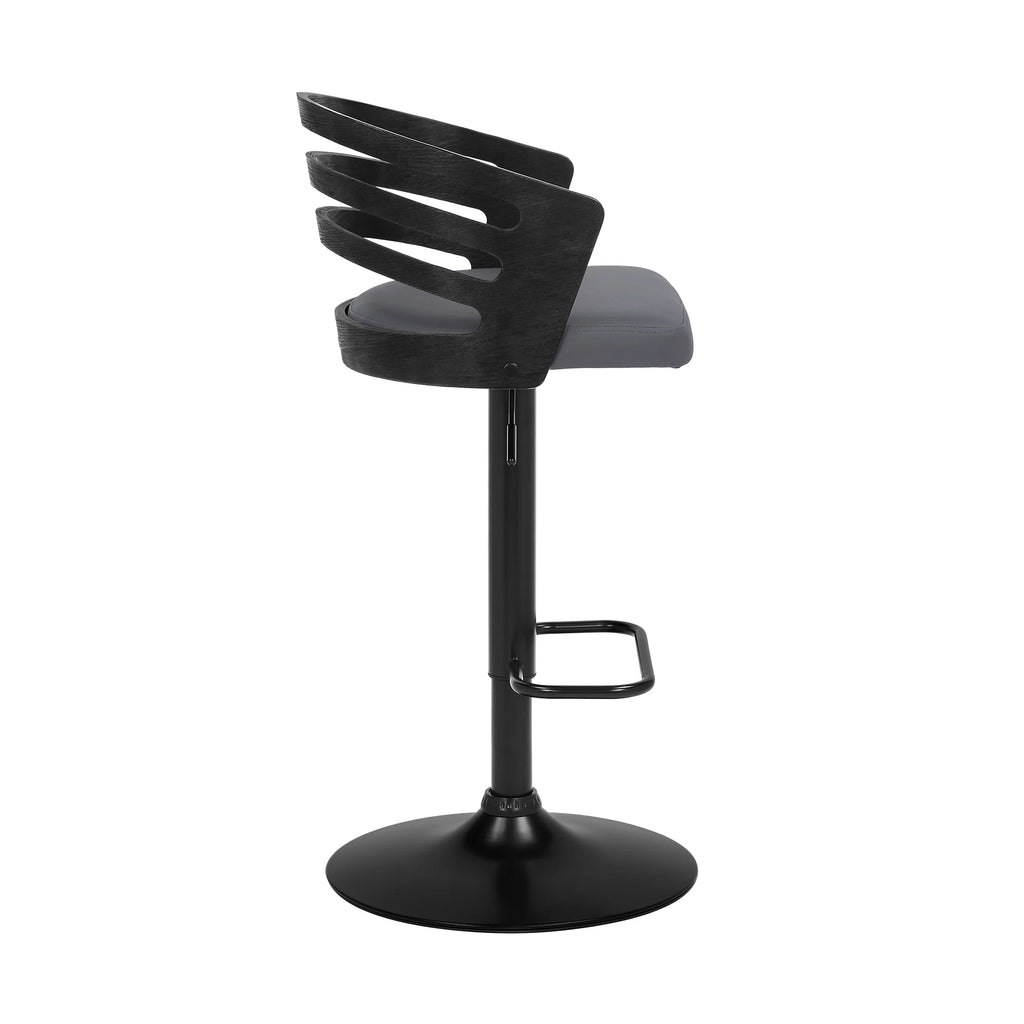 Gray/Black Faux Leather Swivel Bar Stool Z75467