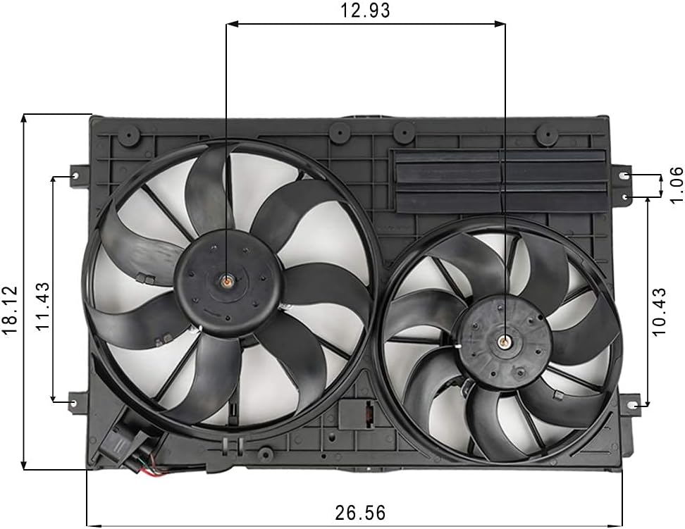 Dual Radiator & Condenser Cooling Fan Assembly for Volkswagen Jetta 2.0L VW Tiguan Audi A3 TT Q2719
