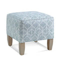 Blue and Gray and Beige Stripe Square Ottoman M49048