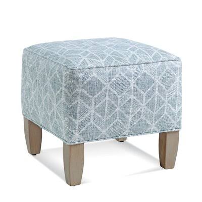 Blue and Gray and Beige Stripe Square Ottoman M49048