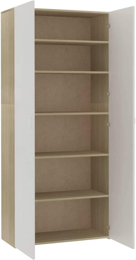 White and Sonoma Oak Shoe Cabinet F853490