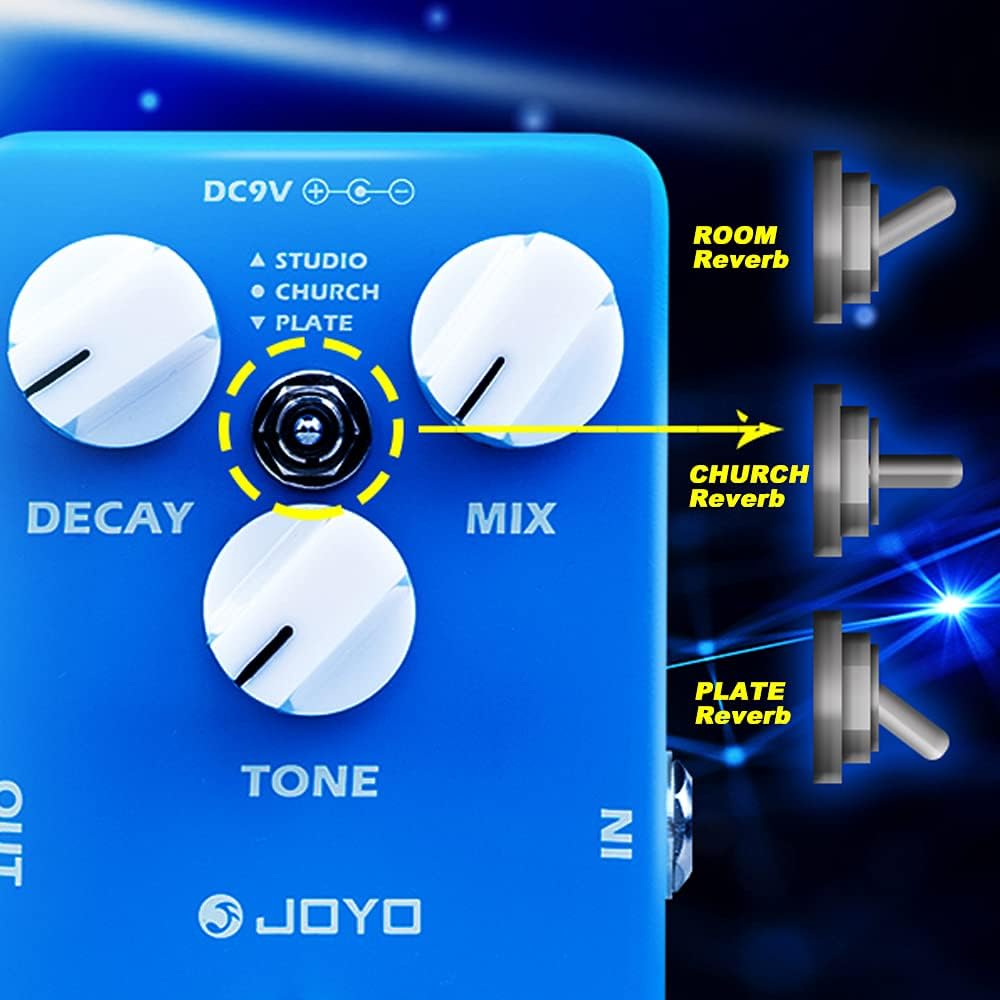 Moist Reverb Pedal Digital Effect Guitar Pedal with 3 Reverb Effects True Bypass Pack of 2 P7575