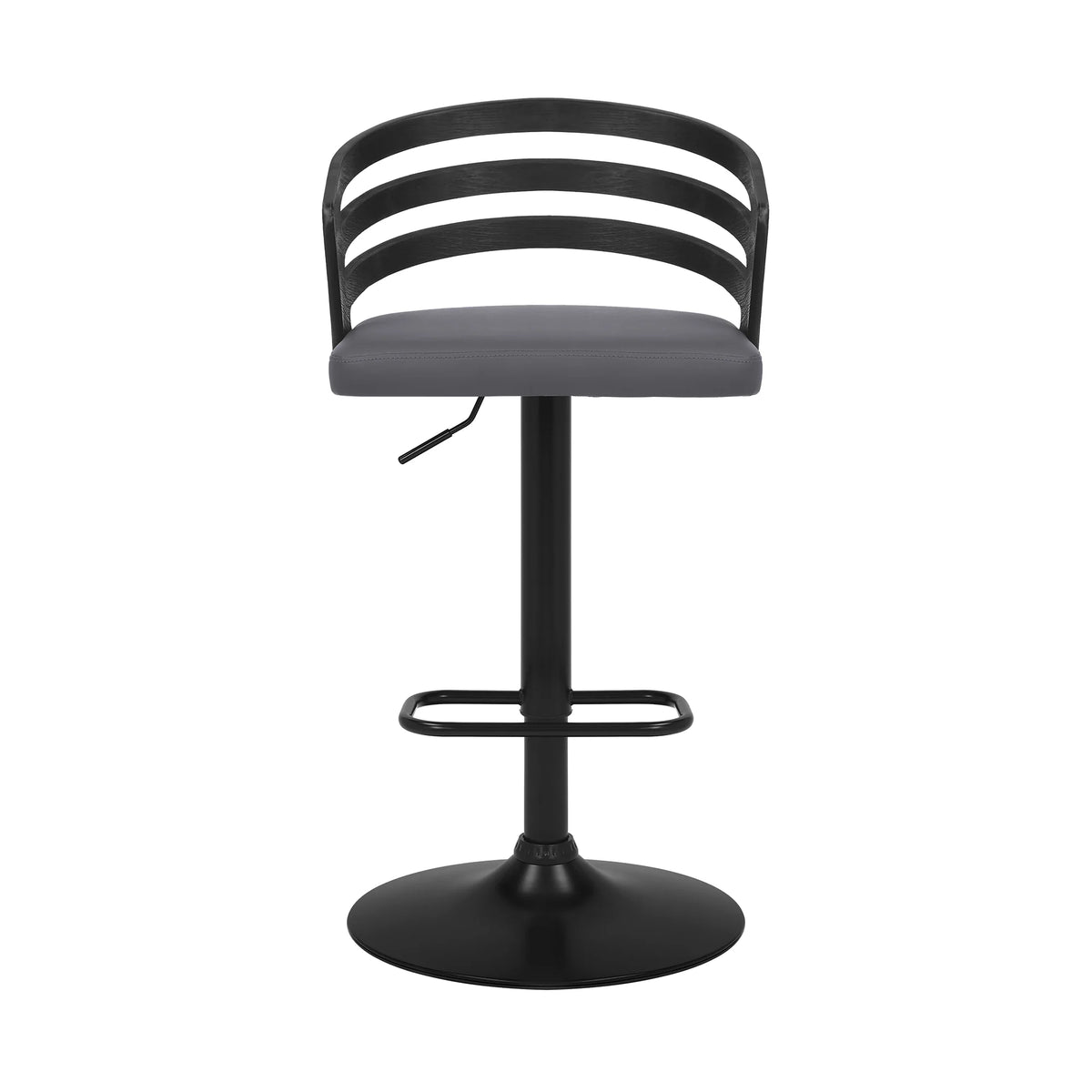Gray/Black Faux Leather Swivel Bar Stool Z75467