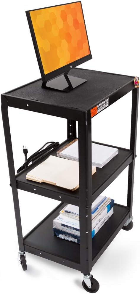 Height Adjustable AV Cart with Power Cord H160014