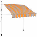 Manual Retractable Awning 39.4" Yellow and Blue Stripes K93742