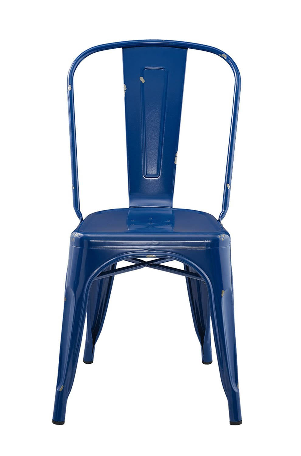 Navy Blue Metal Cafe Chair M498