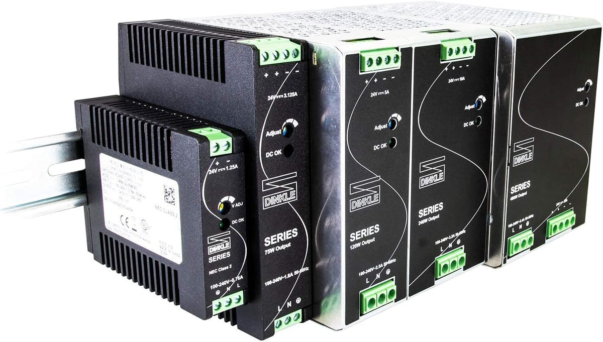 24V DC 120W 5A DIN-Rail Power Supply, Pack of 2 V68009