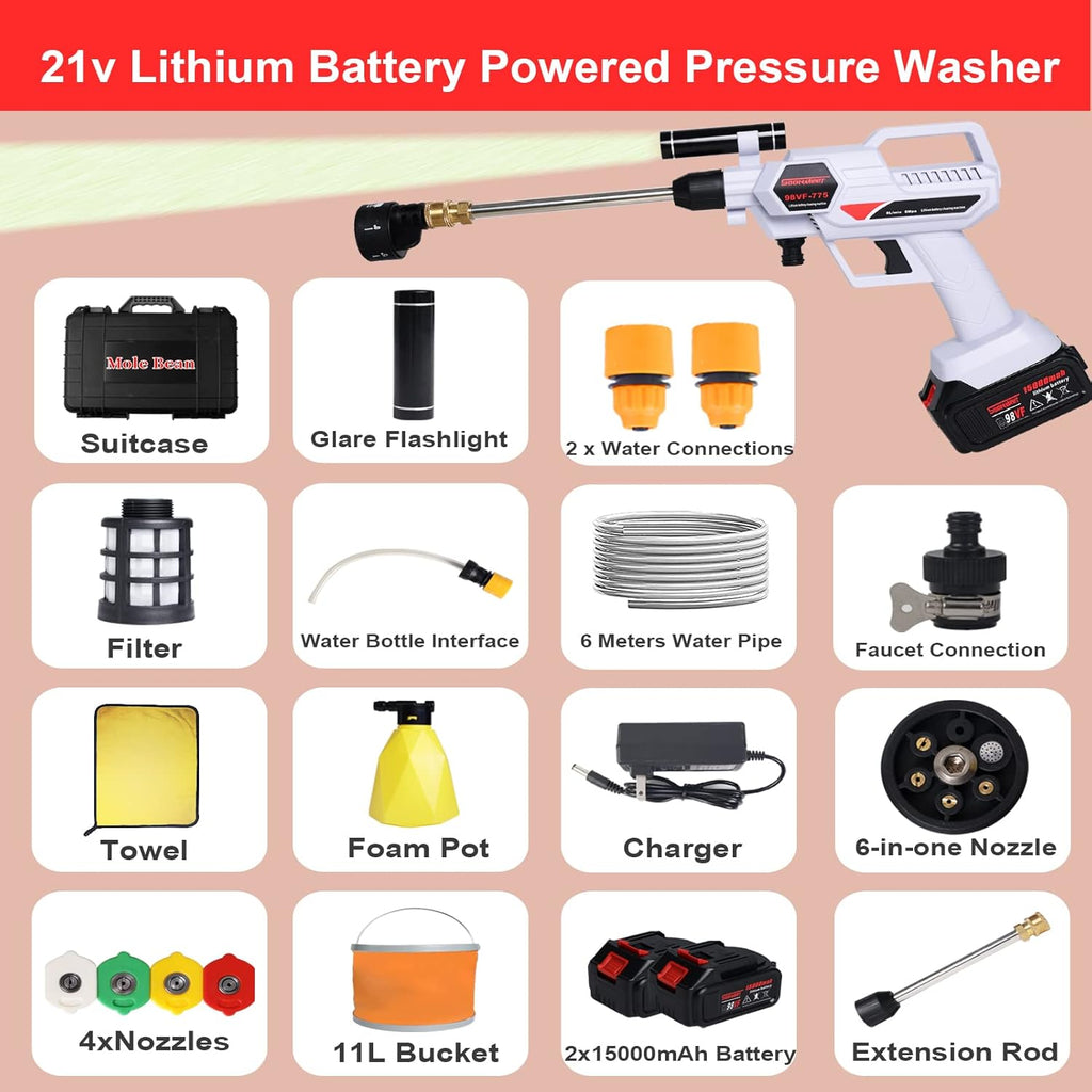 Cordless Portable Pressure Washer with 2 Batteries L893269