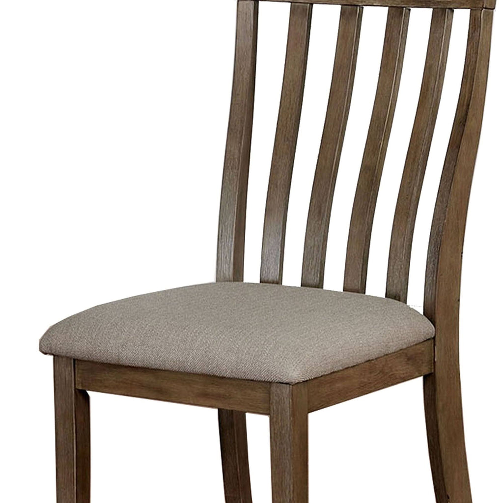 Taupe and Brown Wood Side Chair, Set of 2 Y790