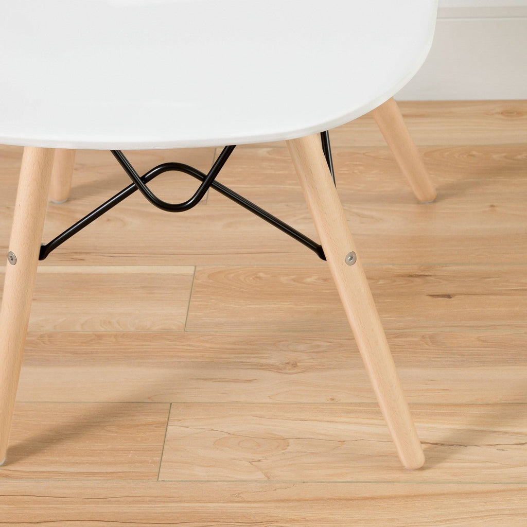 Clear and White Dining Side Chair N2615