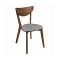 Upholstered Dining Chairs Grey and Natural Walnut (Set of 2) Q48020