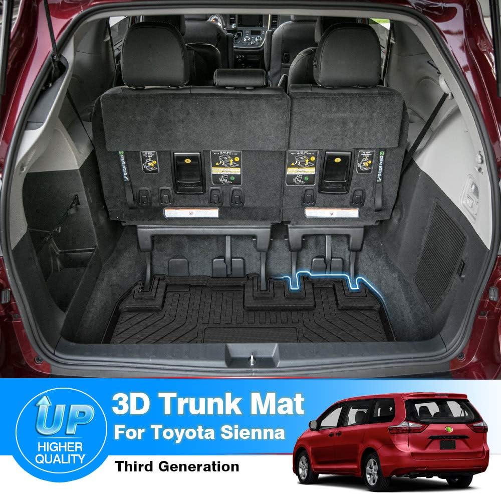 Cargo Liner Trunk Floor Mat for Toyota Sienna 2011-2019 Pack of 2 Y415