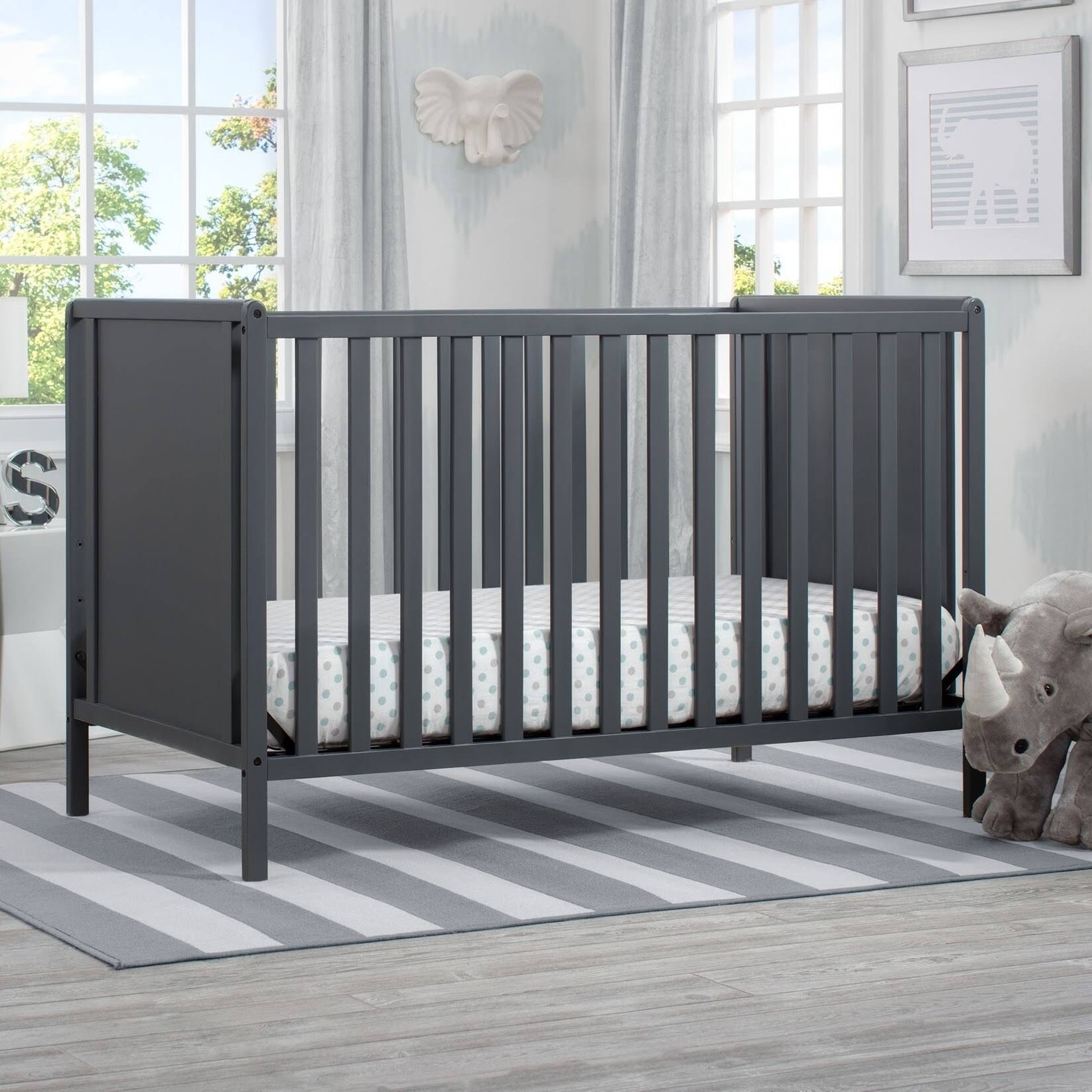Charcoal Grey 4-in-1 Convertible Crib X8278
