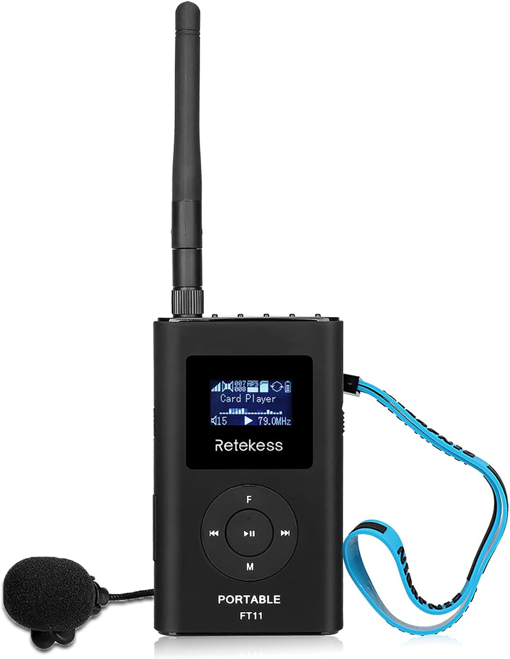 FM Transmitter with Microphone and Antenna, Rechargeable, Pack of 2 E194559