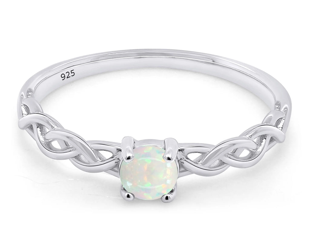 14k White Gold Over Sterling Silver Created Opal Solitaire Ring L6827