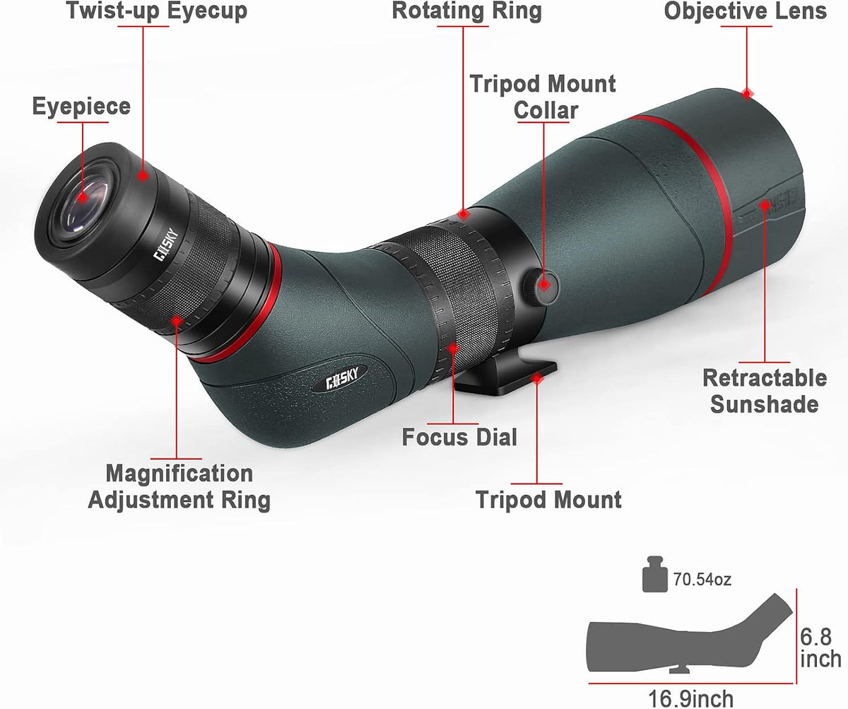 20-60x85mm ED Spotting Scope with Smartphone Adapter D52652
