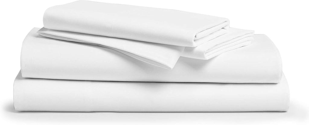 White 100% Egyptian Cotton Sheet Set, 4 Piece, California King, Deep Pocket I2064