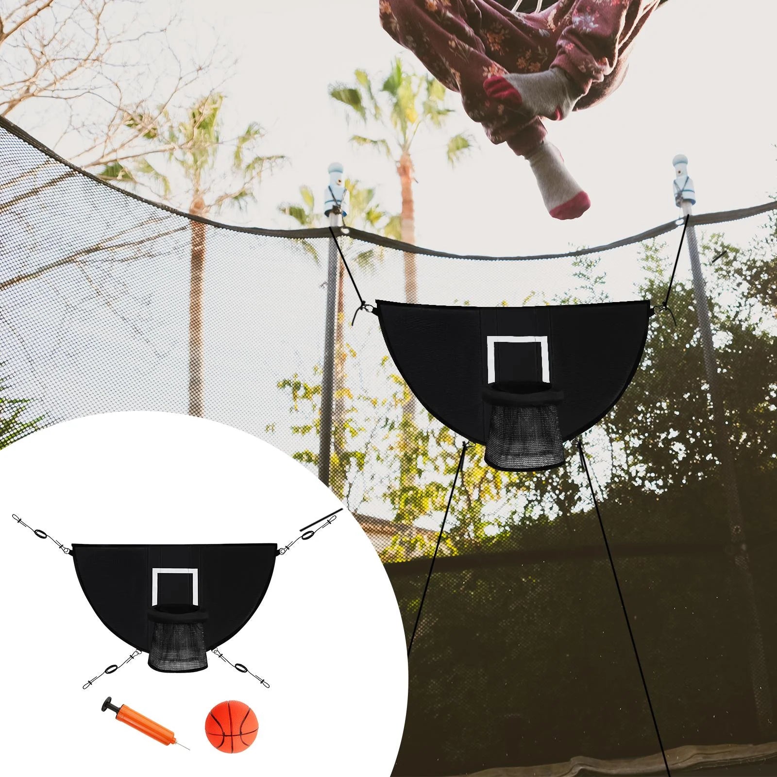 Basketball Hoop for Trampoline with Ropes and Hooks F4593
