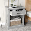 Rustic Gray 3-Drawer Wood Nightstand C174941