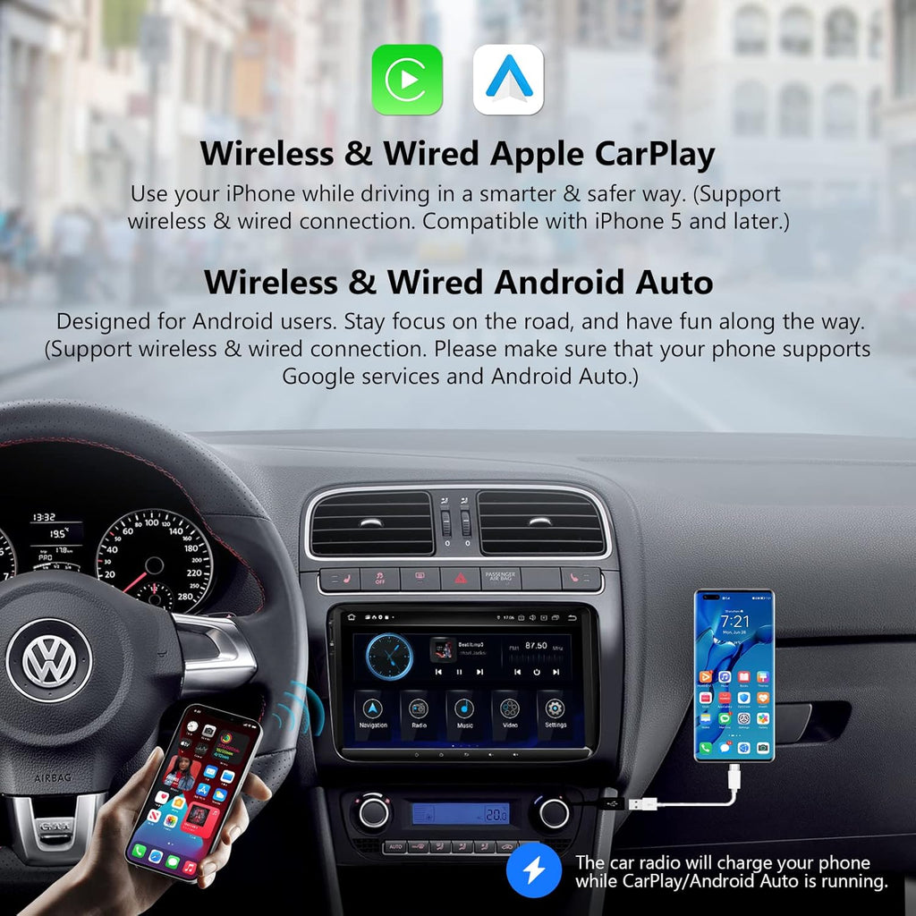 9 Inch Double Din Car Stereo Receiver with CarPlay and Android Auto R960939