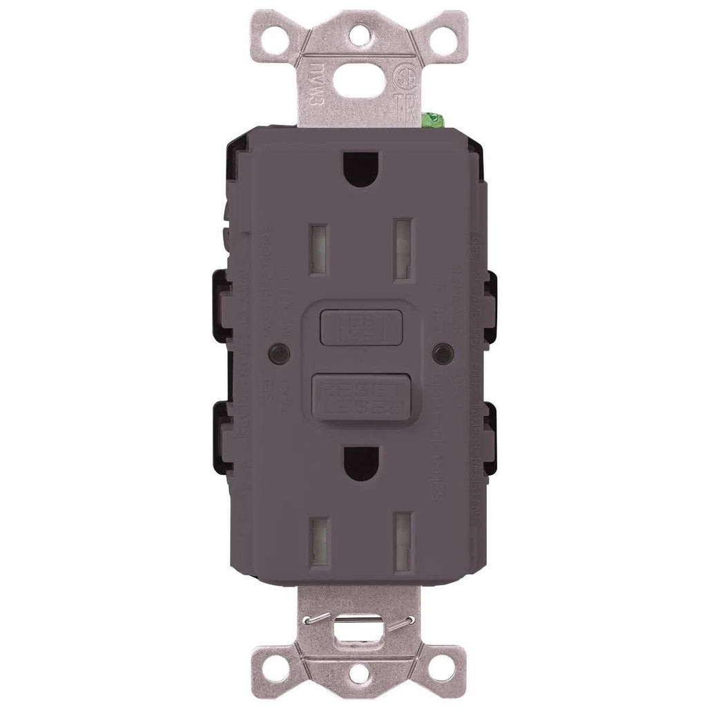 Plum Tamper Resistant GFCI Receptacle 15A T3044