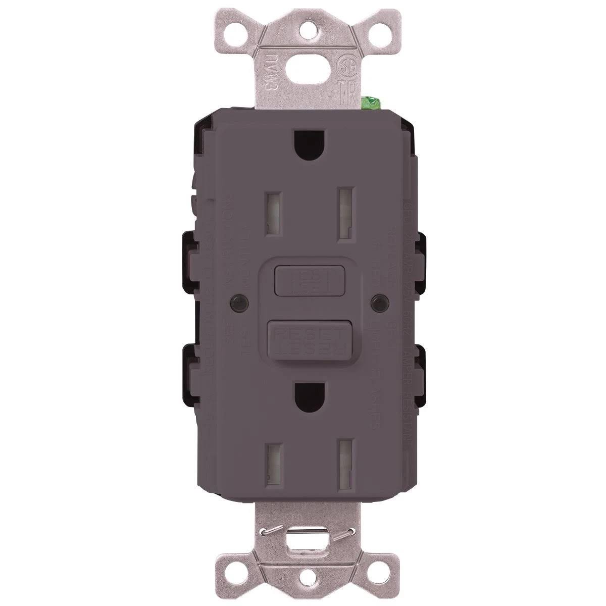 Plum Tamper Resistant GFCI Receptacle 15A T3044
