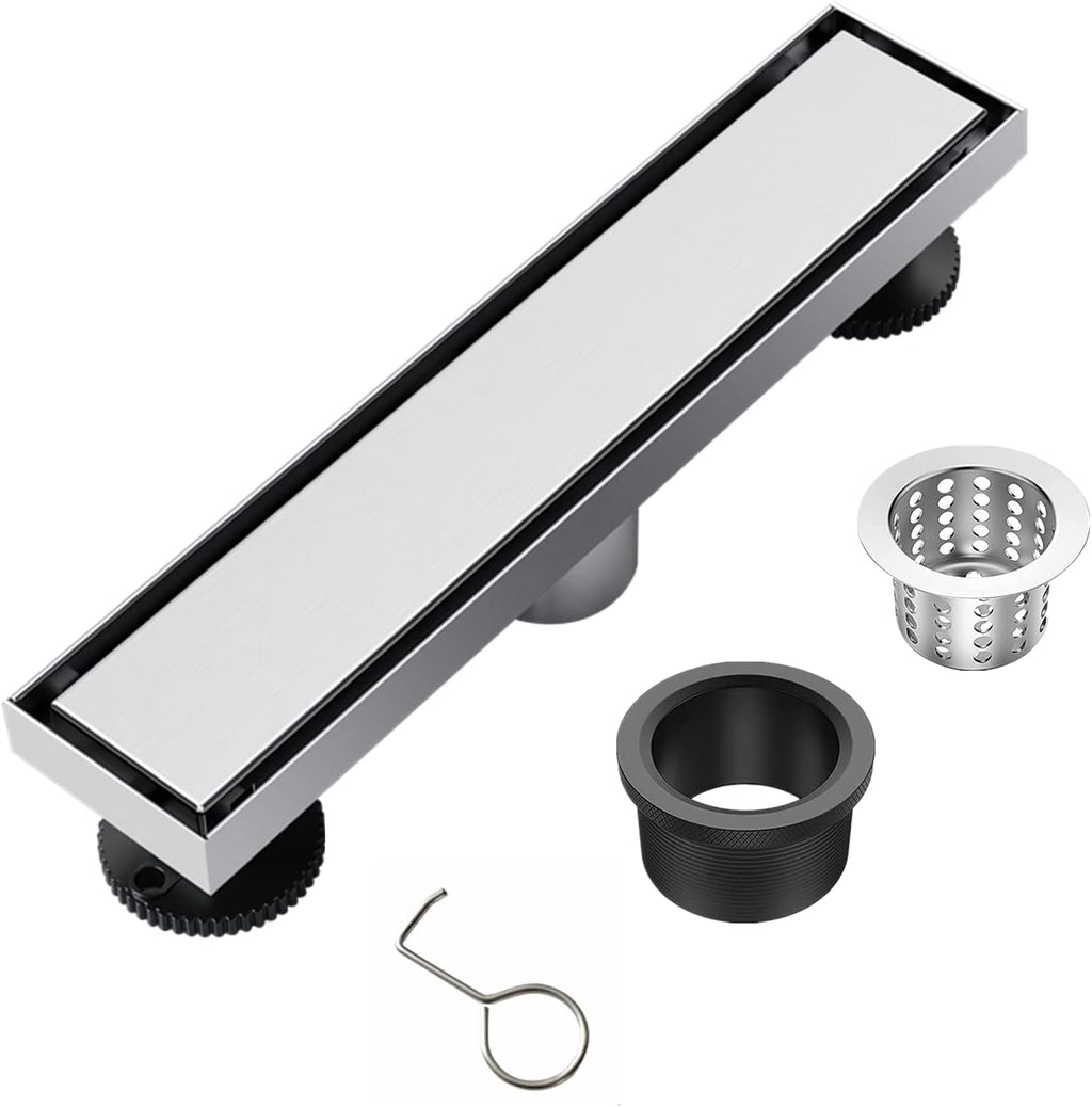 24 inch Linear Shower Drain with Removable Grate, Matte Black W717651