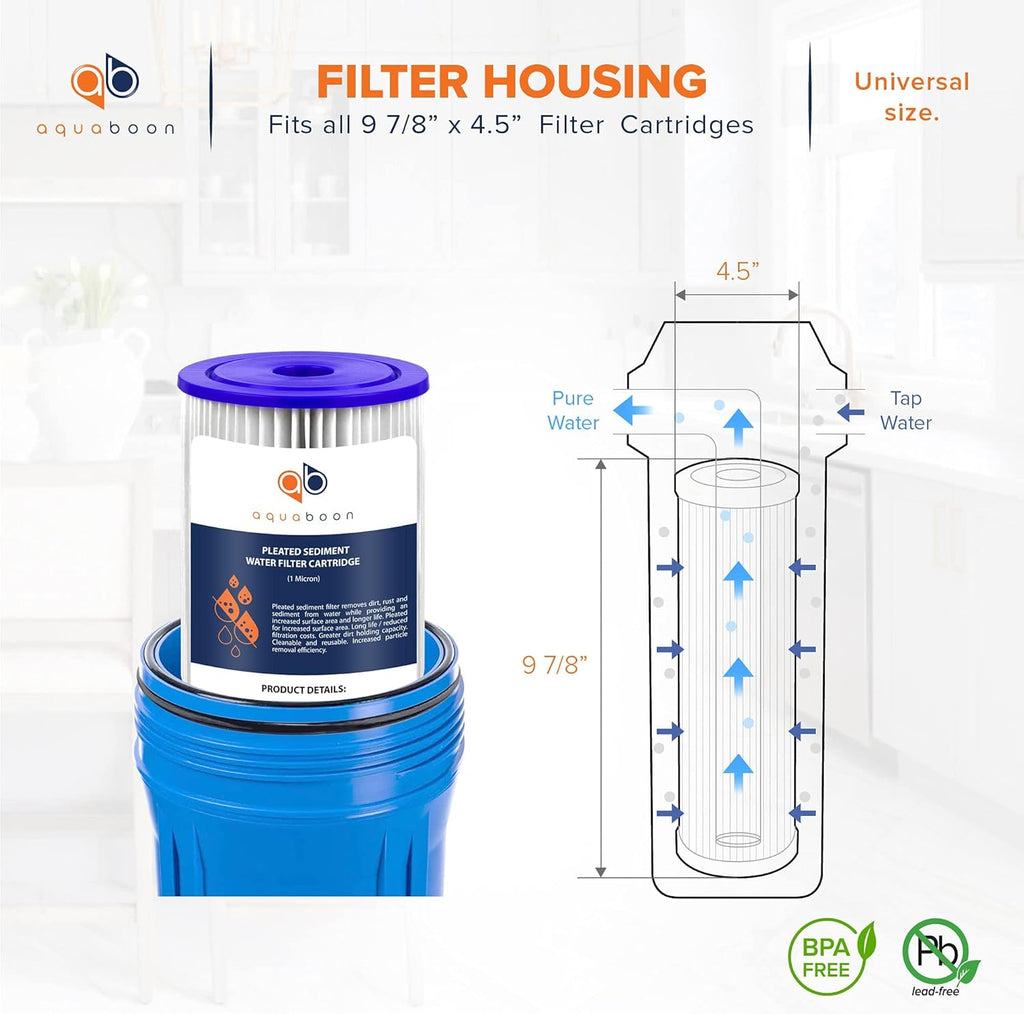 1 Micron 10 Pleated Sediment Water Filter Replacement Cartridge, 4-Pack Q998666
