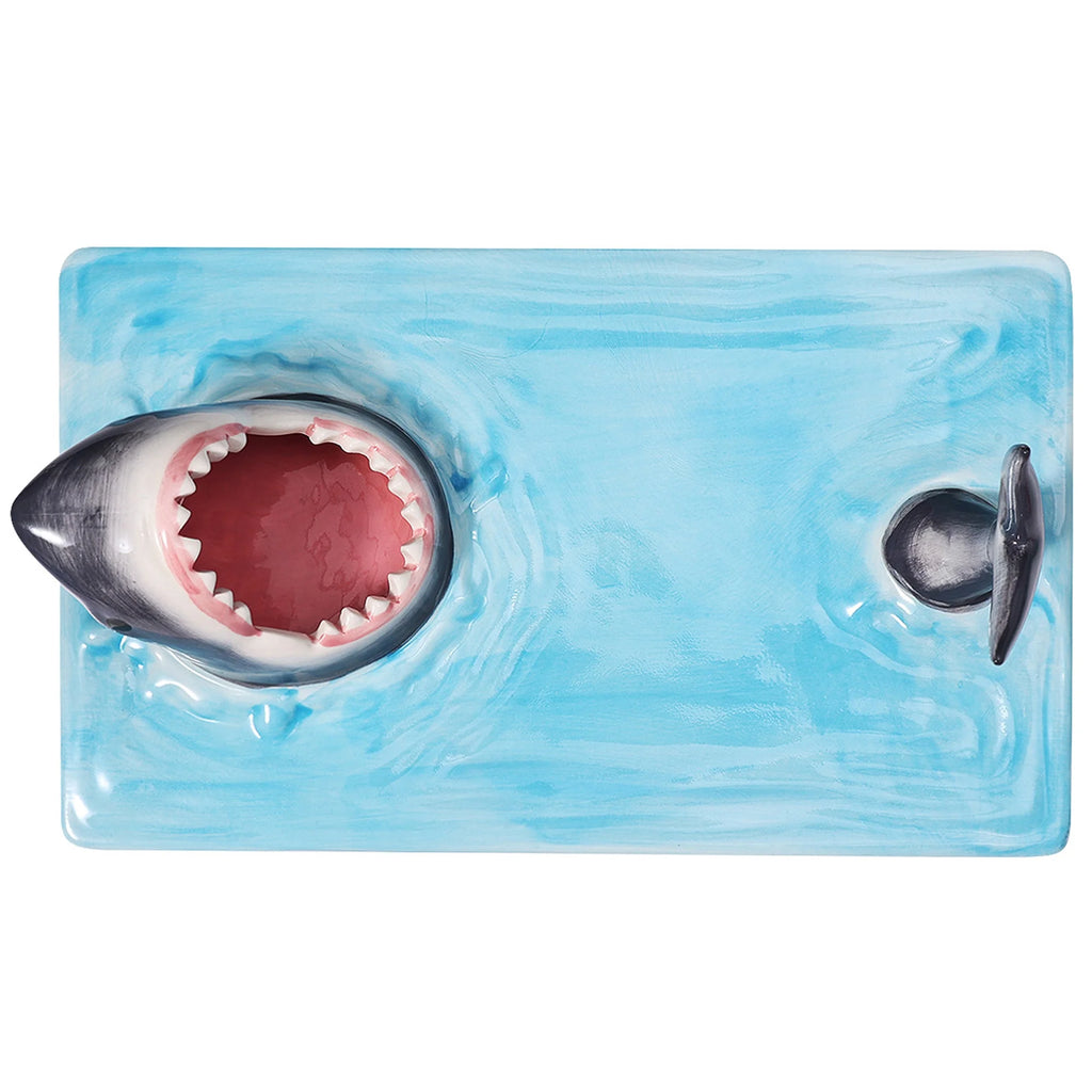 Ceramic Sushi Plate Shark Shape Rectangle Cheese Board W477138