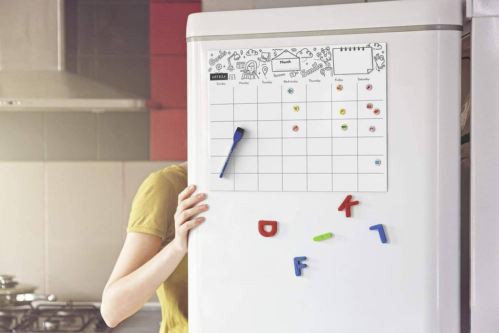 Magnetic Monthly Calendar Set, Dry Erase, White M1028
