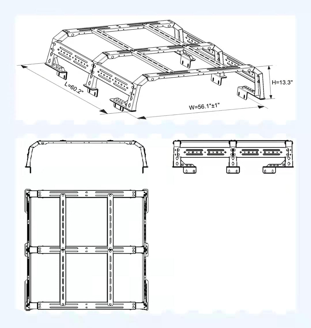 Overland Bed Rack Truck Cargo Carrier R778
