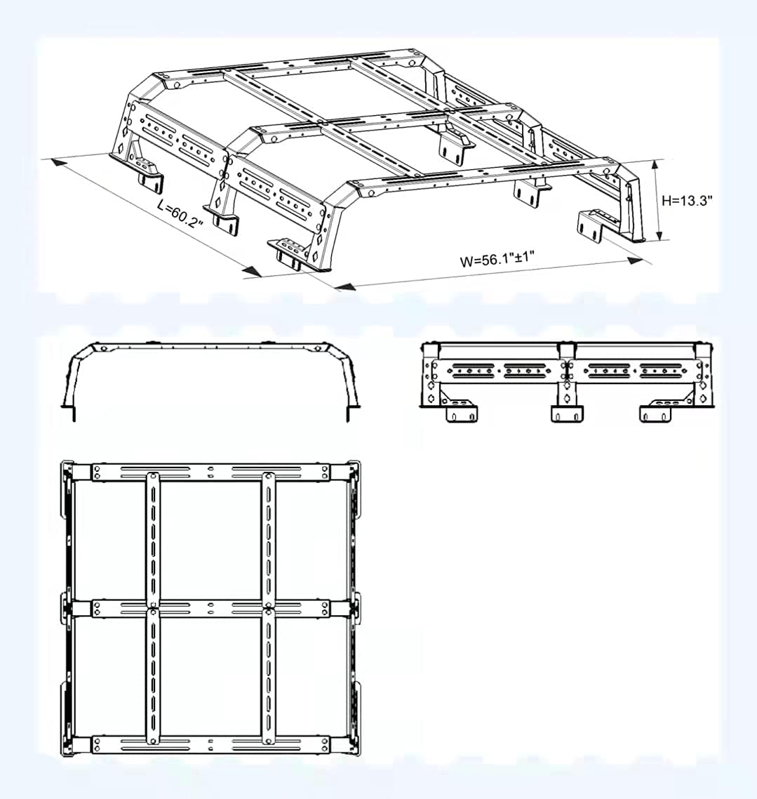 Overland Bed Rack Truck Cargo Carrier R778