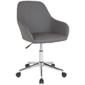 Gray Leather Mid-Back Chair E6152