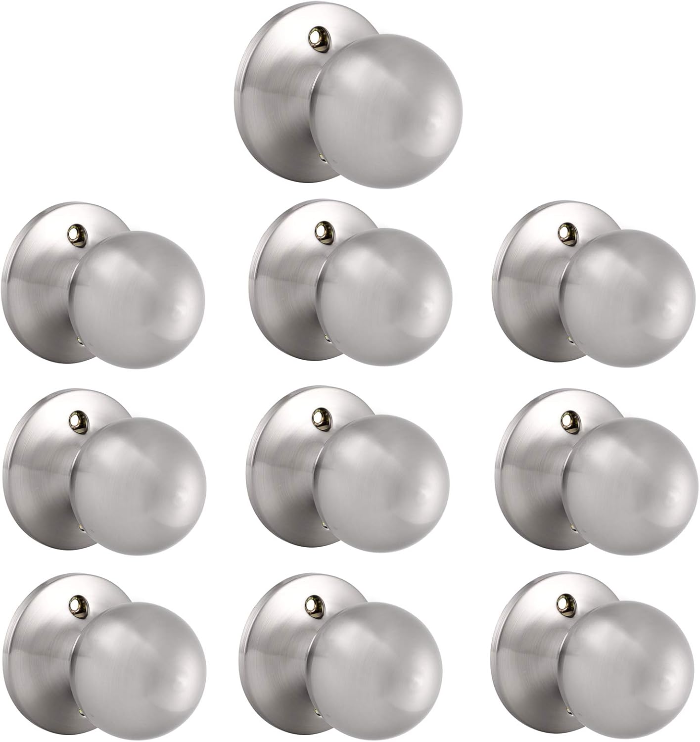 Keyless Privacy Door Handle Lockset, Satin Nickel, 10 Pack A46893