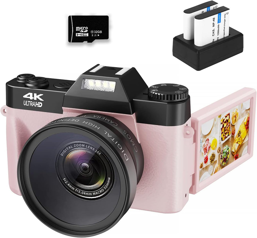 4K 48MP Digital Camera with 32GB SD Card and 2 Batteries I799