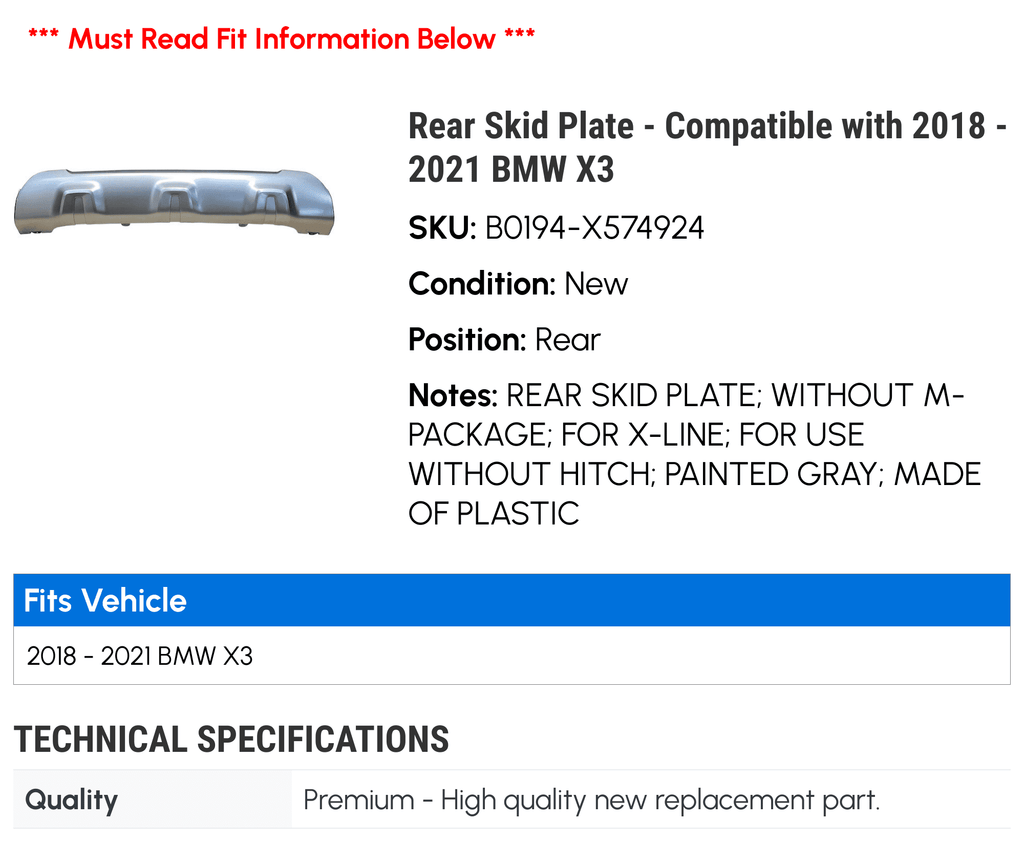 Rear Skid Plate S646