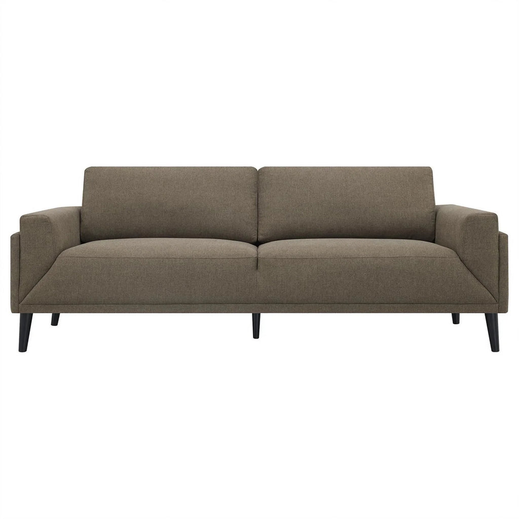 Brown Upholstered Fabric Sofa with Track Arms B75017