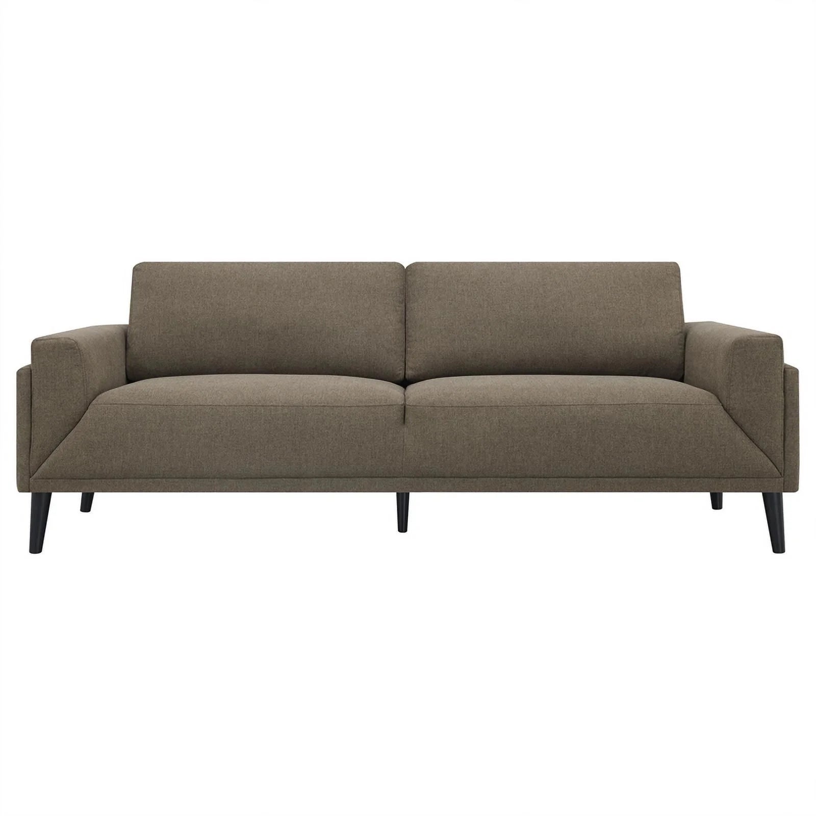 Brown Upholstered Fabric Sofa with Track Arms B75017