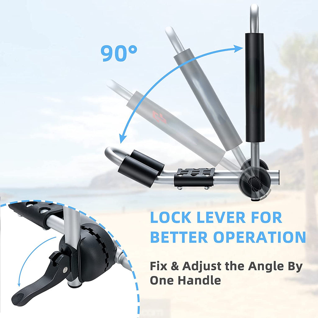 2 Pcs Folding J Bar Mount Rack with Ratchet Straps and Protective Foam Pad A257