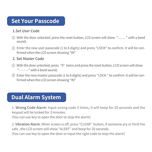 6.1 Cub Fireproof Waterproof Home Safe Box with LCD Screen Digital Keypad and Key Lock H601372