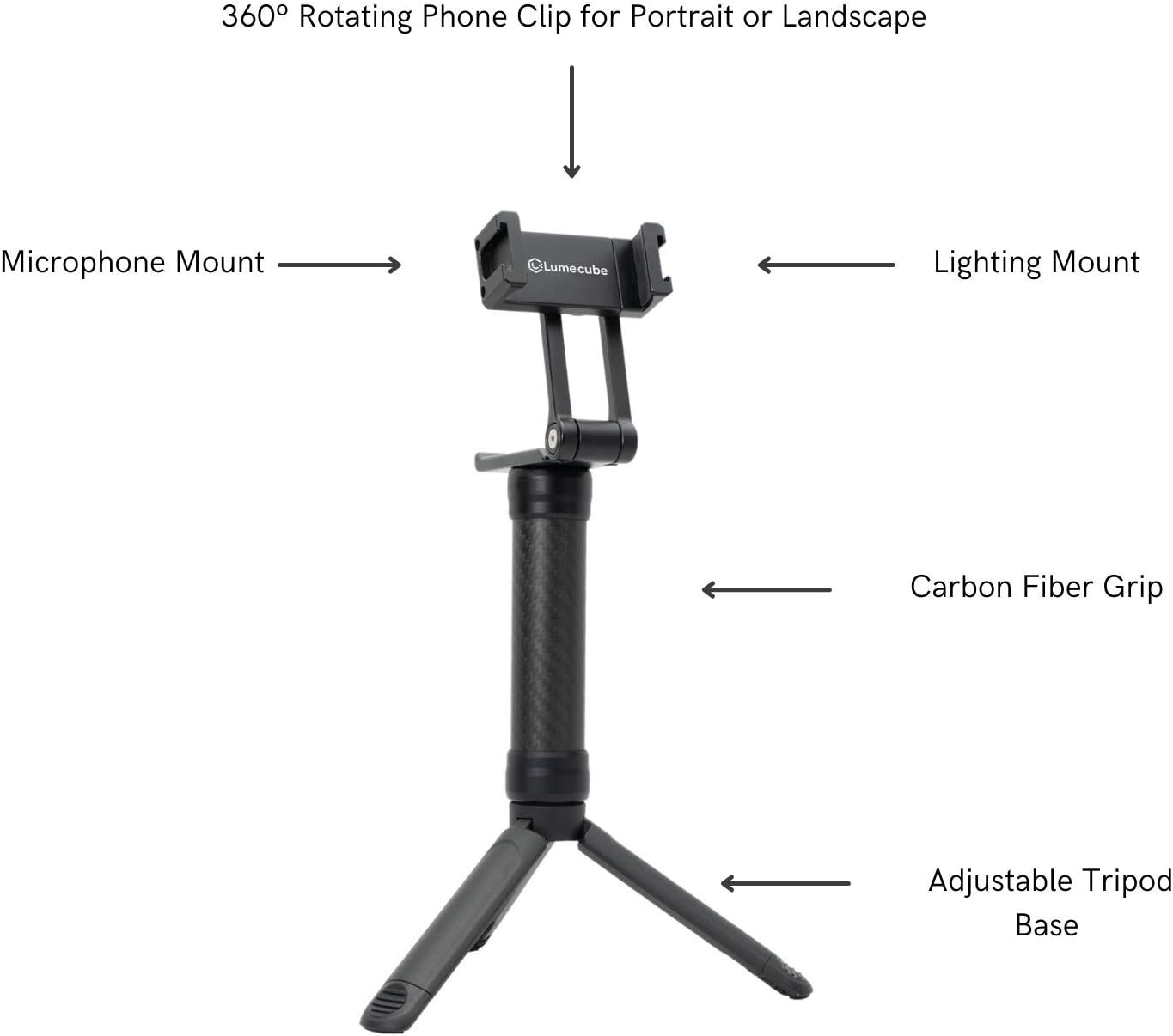 Adjustable Smartphone Tripod Stand, 360-Degree Rotating Phone Mount, Pack of 2 V529016