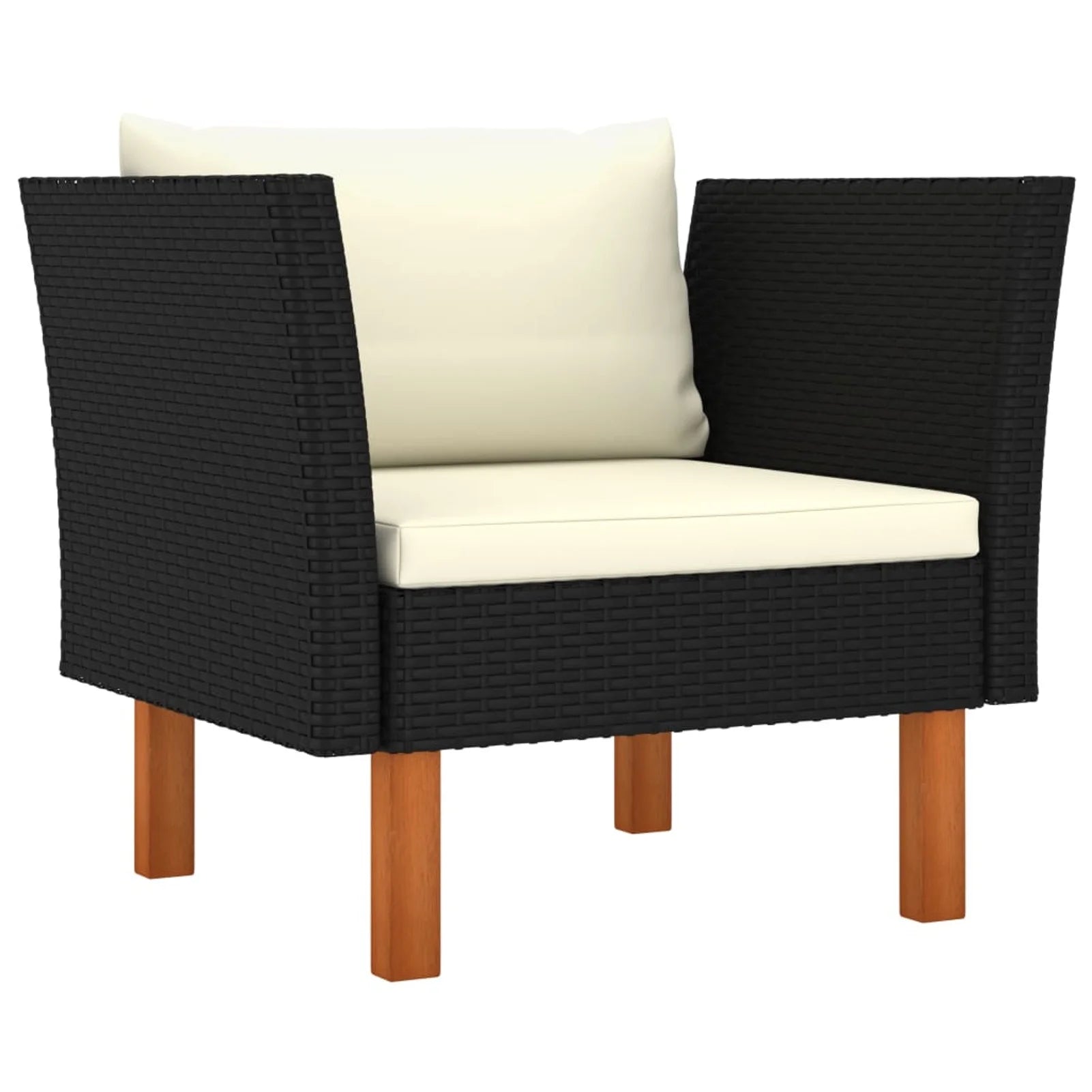 8 Piece Black Poly Rattan Outdoor Sectional Furniture Set A886946